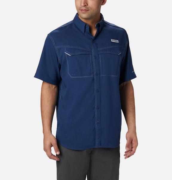 Columbia Low Drag Offshore Shirts Blue For Men's NZ16950 New Zealand